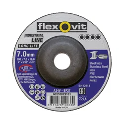 Flexovit Navrondell Long Life Flx A24V Grinding Wheel 100x7x16mm Inox