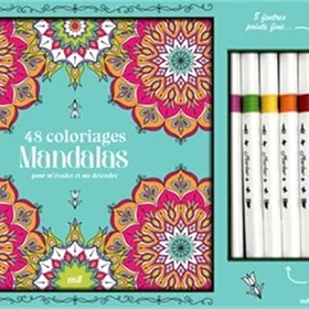 MERCILESLIVRES 48 Coloriages Mandalas För Att Jag Ska Fly Undan Och Slappna Av Färgläggningsbok