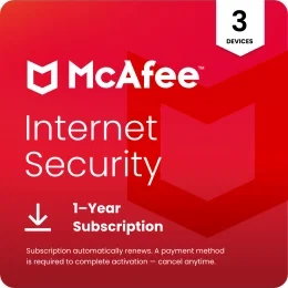 McAfee Internet Security 3 Devices 1 Year