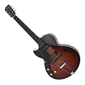 Hartwood Novella II Left-Handed Hollowbody Electric Guitar Vintage Sunburst
