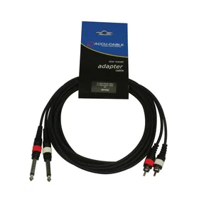 Accu-Cable 2x6.3mm Ma till 2xRCA Ma Kabel 3m