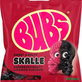 Bubs Skalle Jordgubbs/Salt Lakris Smak 155g