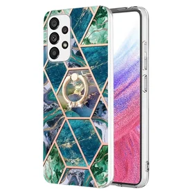 Marble Marmormönstrad Etfodral med Ringhållare för Samsung Galaxy A53 5G