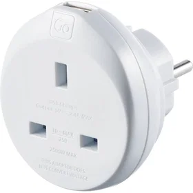 Go Travel Travel Adapter UK to EU USB-A 2.4A