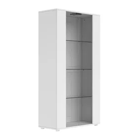 Hauss Armoire de rangement avec 2 portes vitrées