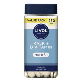 Livol Kalk Plus D Vitamin 250 Tabletter