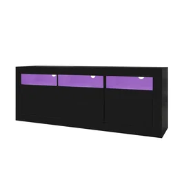 REDOM 4070866069394_CAFR Meuble TV 2 portes 2 tiroirs 3 niches 160x35x60cm