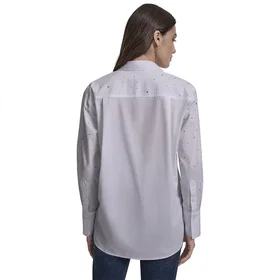 DKNY Poplin Knappförsedd Långärmad Skjorta (Dam)