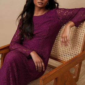 Oasis Occasion Lace Cut Out Back Midi Dress