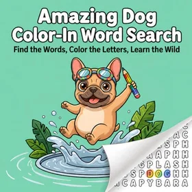 Amazing Dog Färg-in Ordssök Färgläggningsbok