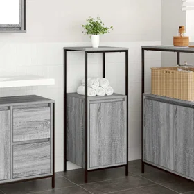 vidaXL High Cabinet med hyller 36x35x95 cm Grå (861915)