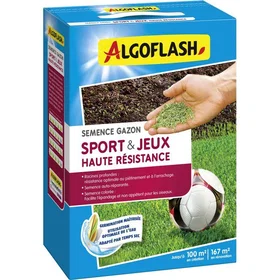 Algoflash Sport & Jeux Haute Résistance Semences Gazon 2.5kg