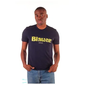 Blauer Kortärmad T-shirt (Herr)