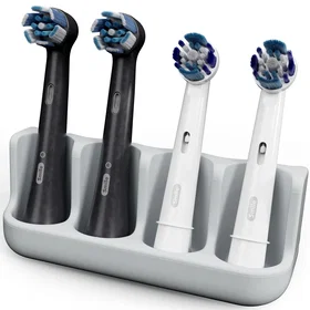 Qikfresh Support pour 4 têtes de brosse Silicone Gris