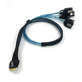 Micro SlimSAS 8i (SFF-8654) to 8X Latching SATA Cable 50cm