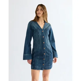 Wrangler Mod Langærmet Denim Kjole