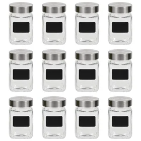 vidaXL Storage Jar 300Ml 12-Piece Set Glass 50855