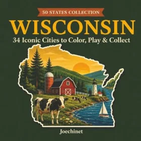 Wisconsin 34 Städer att Färglägga Färglägbok