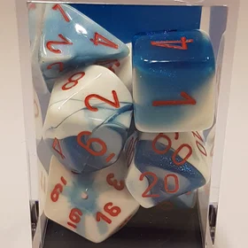 Chessex Gaming Gemini Astral Blå Hvit/Rød Terningesett 7stk