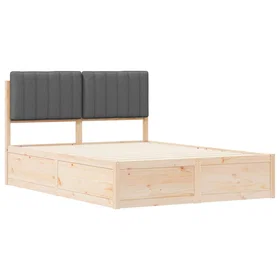 vidaXL Bed Frame with Upholstered Headboard 140x200cm