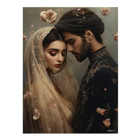 UnUnDone Tableau Couple & Fleurs Alu Dibond 30x40