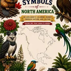 National Symbols of North America Färgläggningsbok