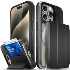 Vena VCommuteX Étui Portefeuille en Cuir avec Support pour iPhone 15 Pro
