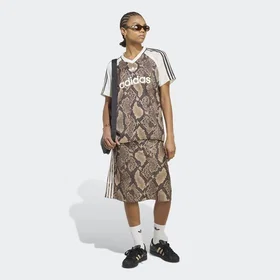 Adidas Originals Snake Print Satin Jersey Top (Dam)