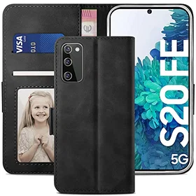 YATWIN Premium PU Läder Plånboksflipfodral för Samsung Galaxy S20 FE