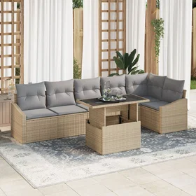 vidaXL Garden Sofa Set with Cushion 7 Pieces 3357753