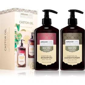 ArganiCare Castor Oil Set Hiustenkasvunstimulaatio Lahjasetti (Castor Oil Shampo