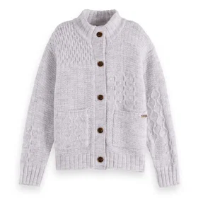 Scotch & Soda Patchwork Melange Alpaca Blend Cardigan (Barn)