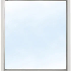 Effektfönster Fast fönster 3-glas Aluminium U-värde 1,1 5x16 Frostat glas Spaltventil vit