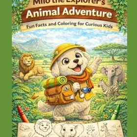 Milo Animal Adventure Färgläggningsbok för Barn