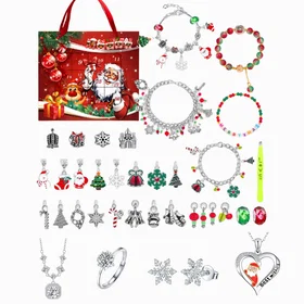 Lovii Women's Elegant Sparkling Advent Calendar Necklace & Bracelet Set with Swa