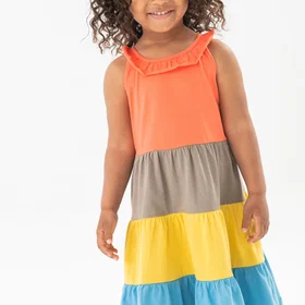 Boboli Linen Striped Dress