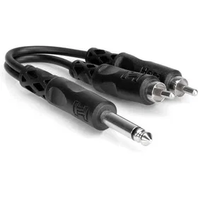 Hosa YPR-124 Mono 1/4" Male till 2 RCA Male Y-Kabel 0.15m