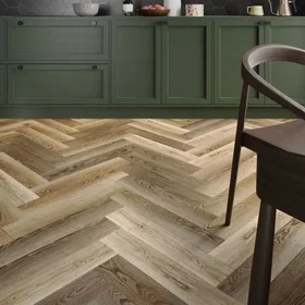 Clicklux Vinyl Flooring Warwick Golden Oak Herringbone 630x126mm 2.22m2 172027