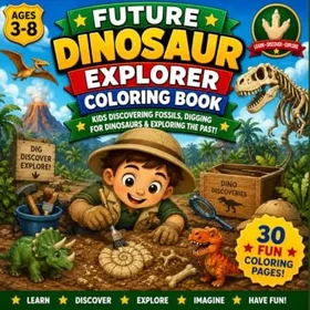 Dinosaur Coloring Book For Kids, 30 coloring pages
