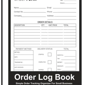 Xpress Order Tracker Log Book Enkel Organisatör 8.5”x11”