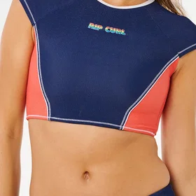 Rip Curl Surf Tide Crop Manches Courtes Rash Vest (Femme)