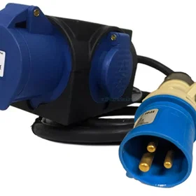 Forgrener overgang 16A 2M 3G2,5mm² 216-6 inn og 2xSchuko 1x216-6 ut H07RN-F IP44