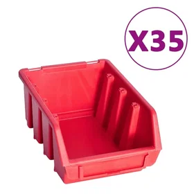 vidaXL 150814 Säilytyslokerosarja Työkalujen järjestelijä 141pcs Punainen ja Mus