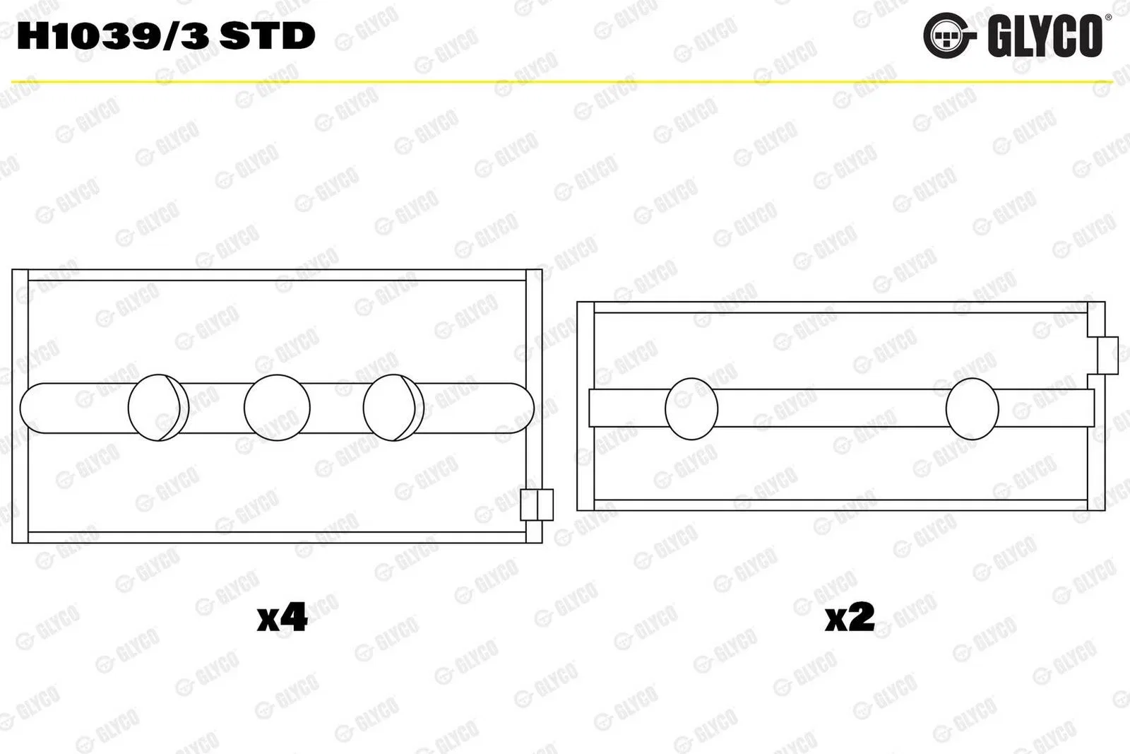 GLYCO Crankshaft Bearing Cup H1039/3 STD
