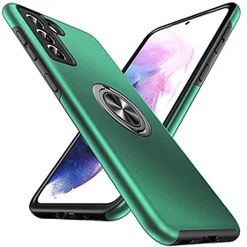 Anqrp Militärt stötsäker roterande magnetisk ringställningsfodral för Samsung Galaxy S21