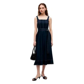 Tommy Hilfiger Contrast Stitch Sleeveless Midi Dress