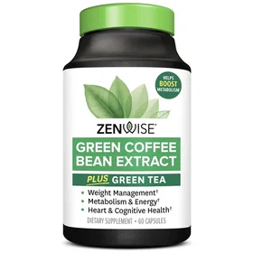 Zenwise Labs Green Coffee Bean Extract Plus Green Tea 500mg 60 Kapslar