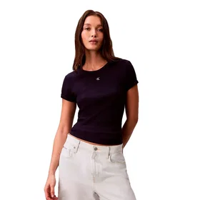 Calvin Klein Jeans Monogram Patch Waffle Slim Fit Short Sleeve T-shirt (Dam)
