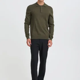 Casual Friday Knit Long Sleeve Polo Shirt (Men's)