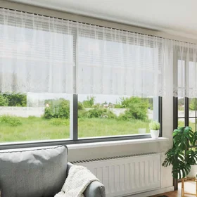 vidaXL Lace Curtain Floral 100x400cm
